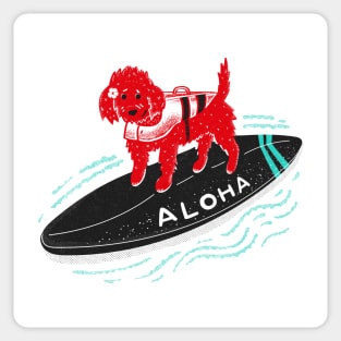 Aloha Dog Surfer Sticker